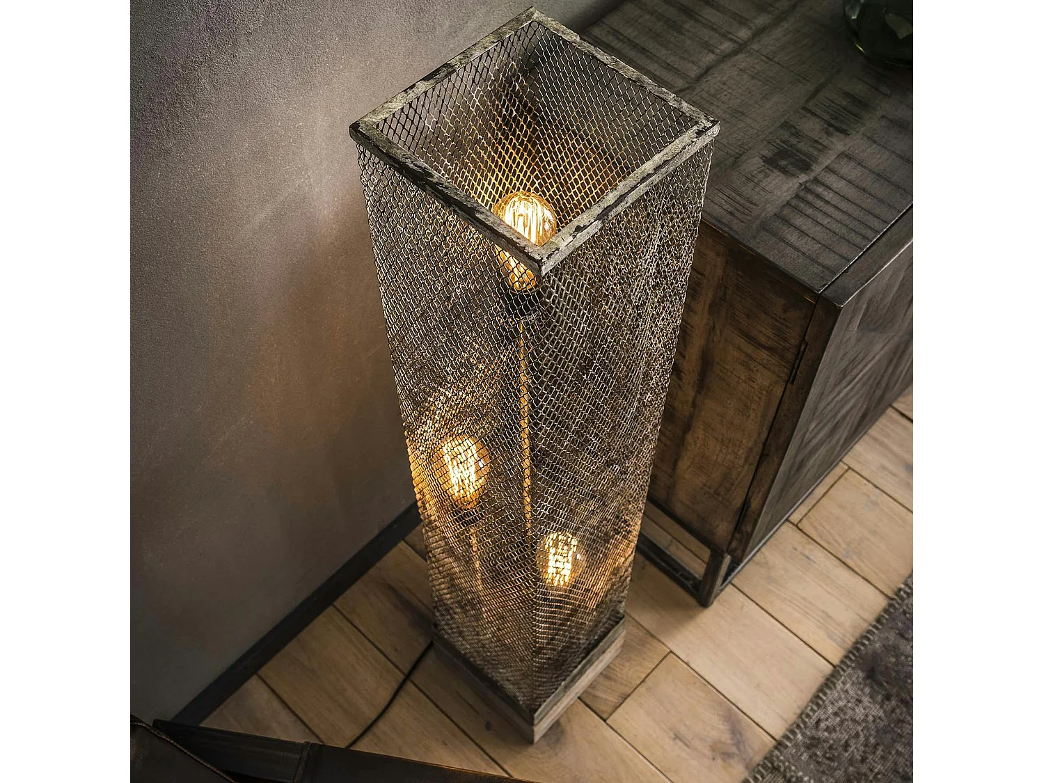 Lampe colonne industrielle effet maille GM TRIBECA