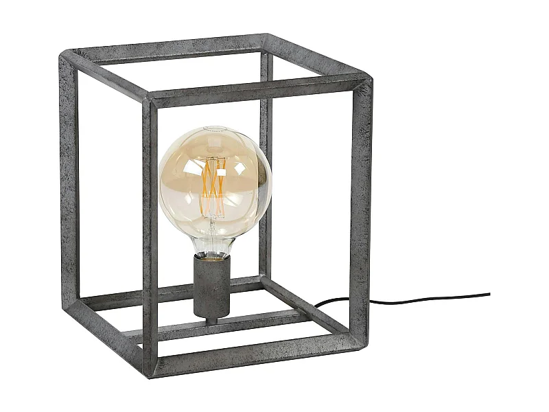 Cube lumineux industriel finition argent vieilli RALF