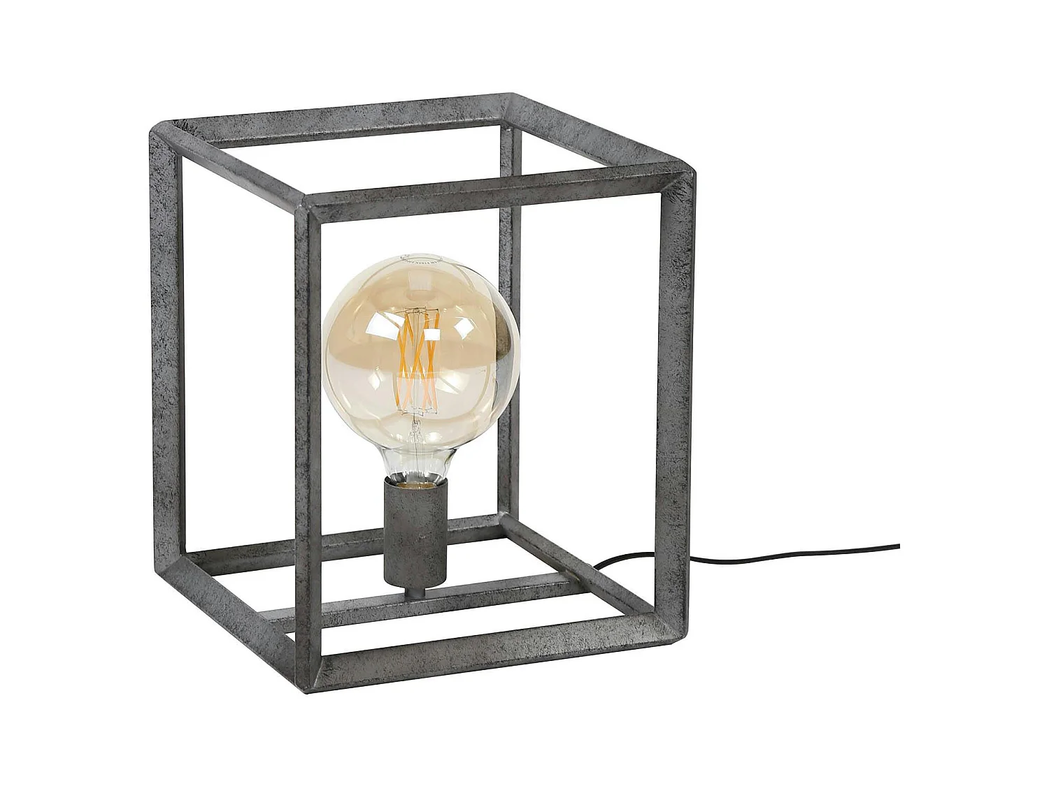 Cube lumineux industriel finition argent vieilli RALF