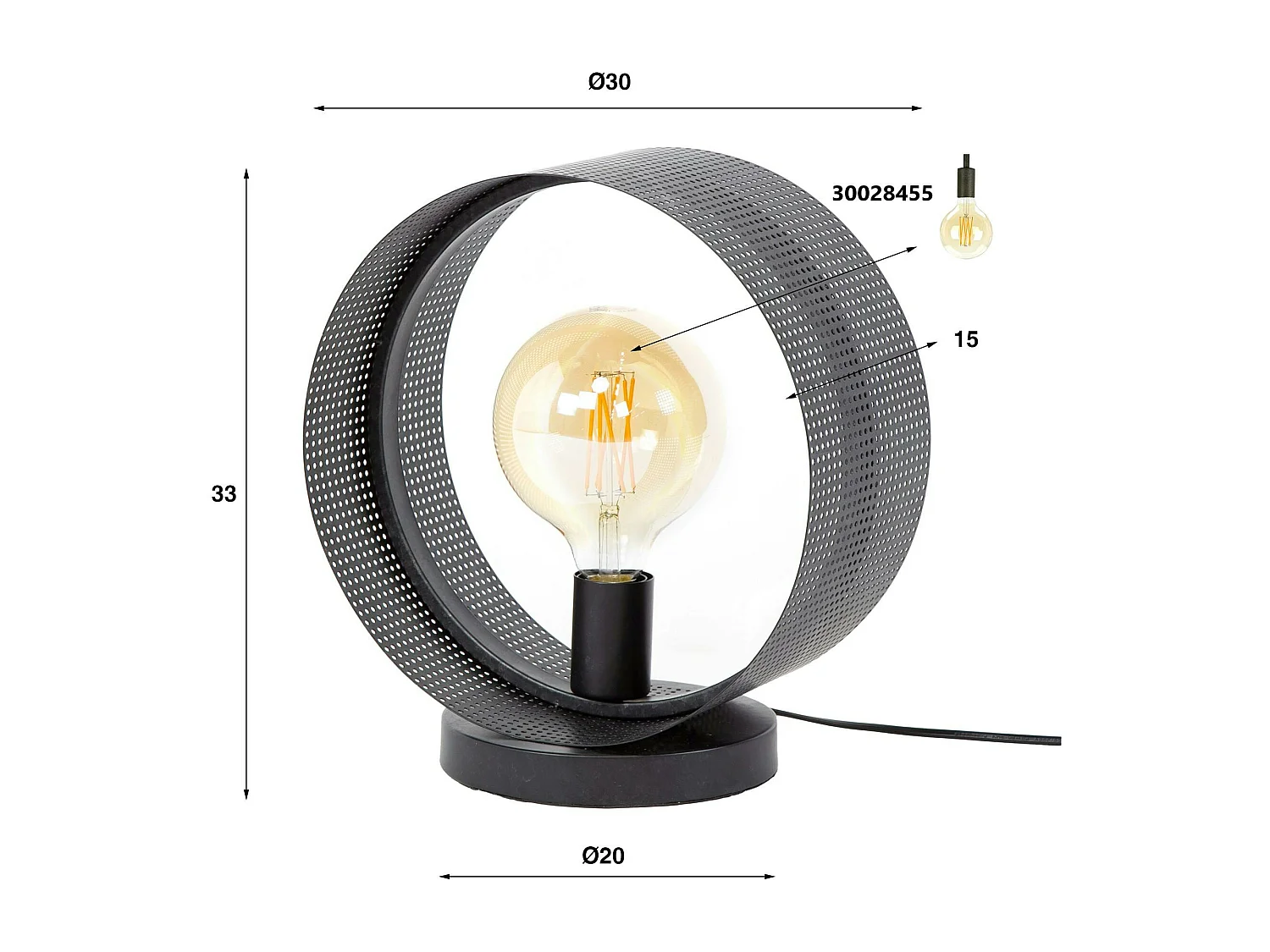 Lampe à poser design forme ronde RALF