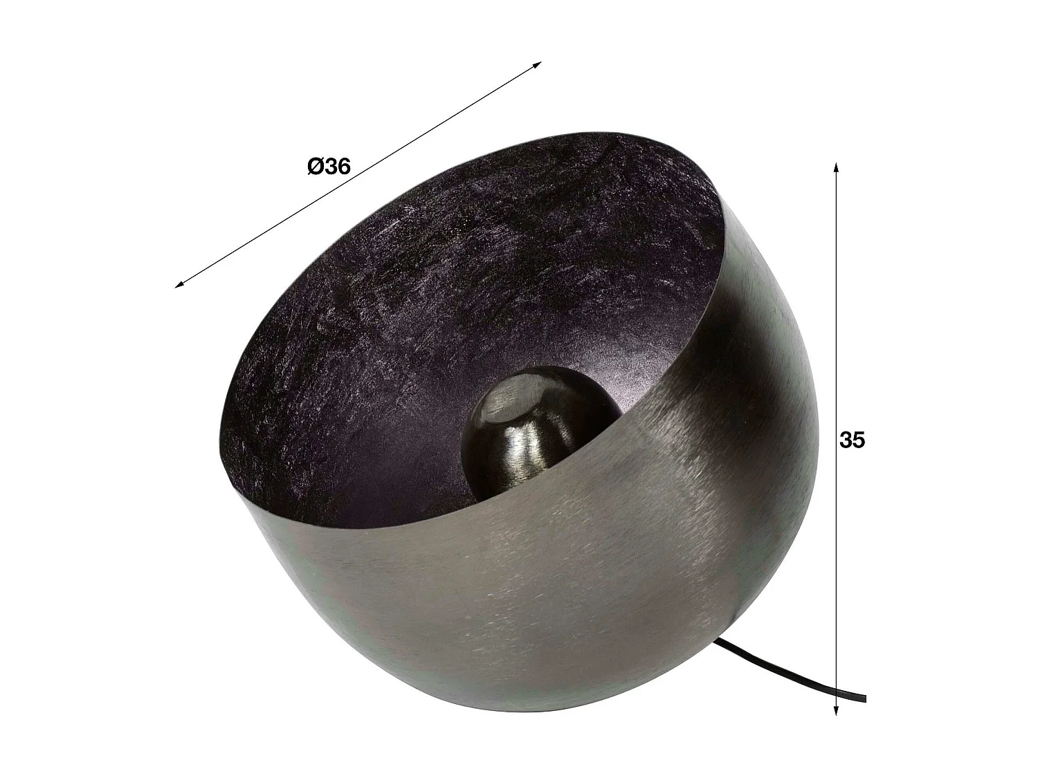 Lampe à poser industrielle cloche noire GM TRIBECA