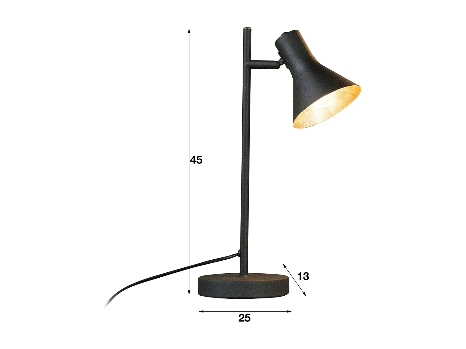 Lampe à poser contemporaine noir et or MELBOURNE