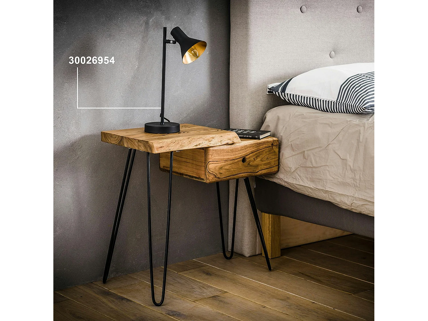 Lampe à poser contemporaine noir et or MELBOURNE