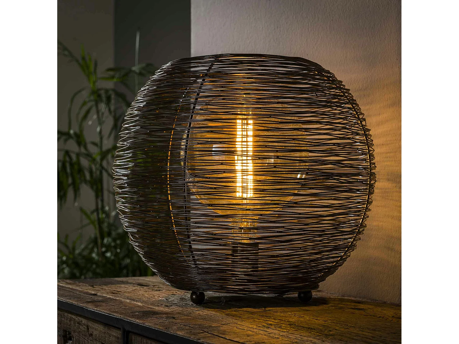 Lampe boule noire filaire D 40 cm NOVA