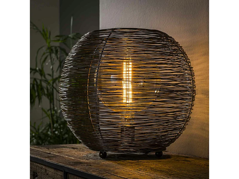Lampe boule noire filaire D 40 cm NOVA