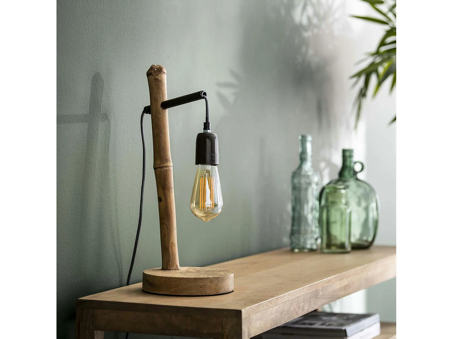 Lampe décorative pied bambou LUCKNOW