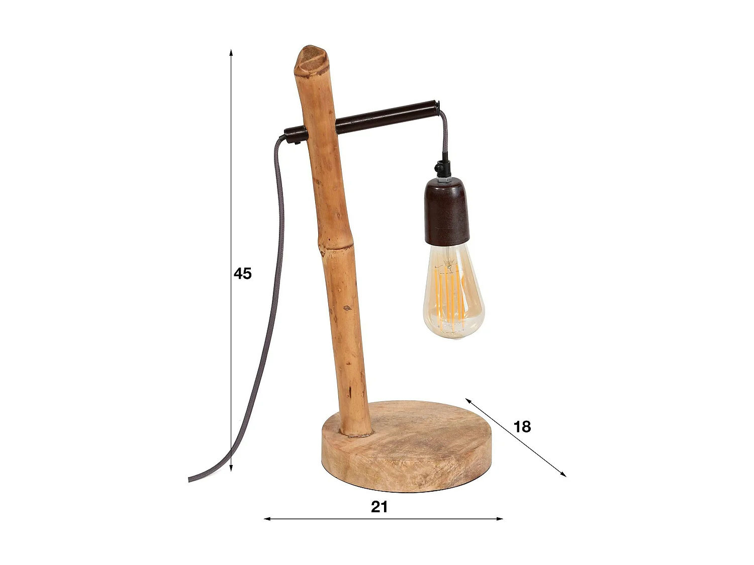 Lampe décorative pied bambou LUCKNOW