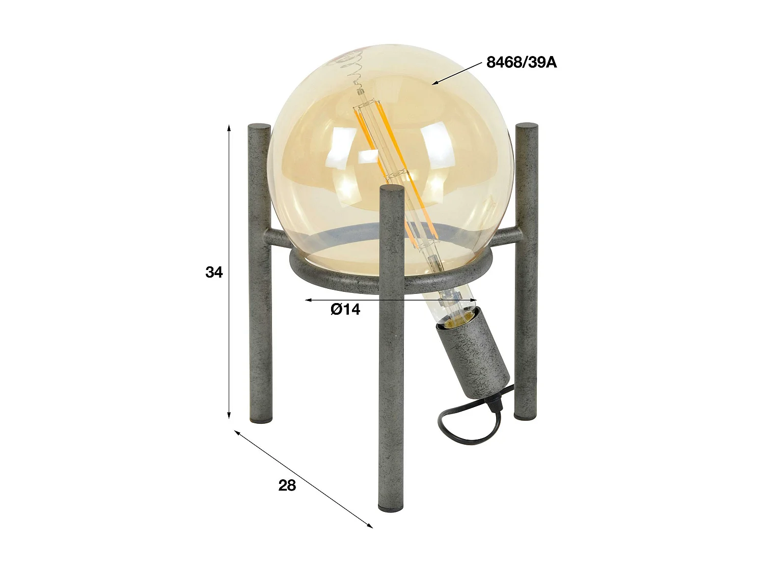 Lampe industrielle trépied style baladeuse RALF