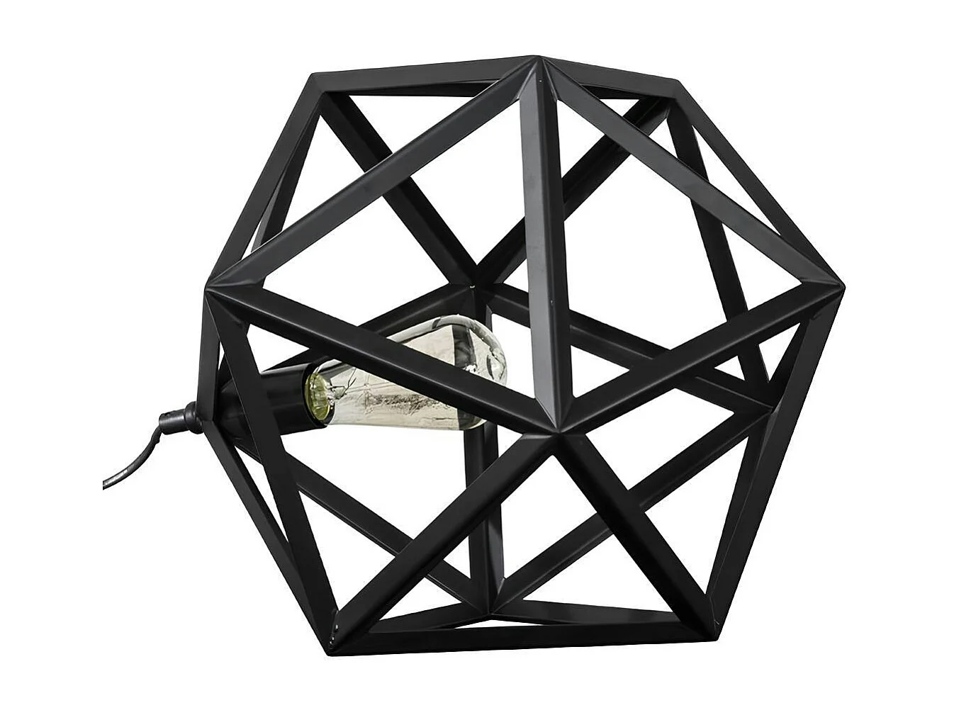 Lampe à poser métal noir forme hexagonale 41cm TRIBECA