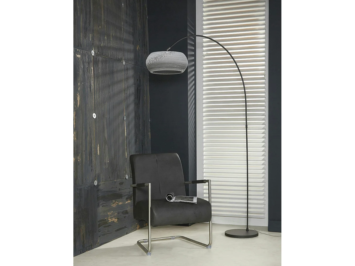 Luminaire arc contemporain blanc