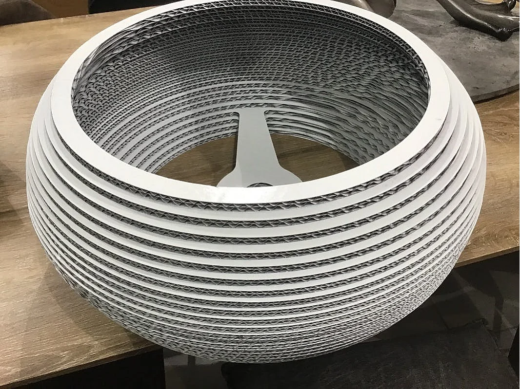 Luminaire arc contemporain blanc