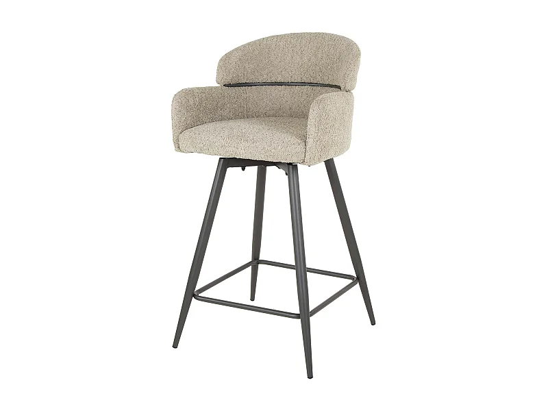 Chaise de bar pivotante en bouclette beige (lot de 2) GALWAY