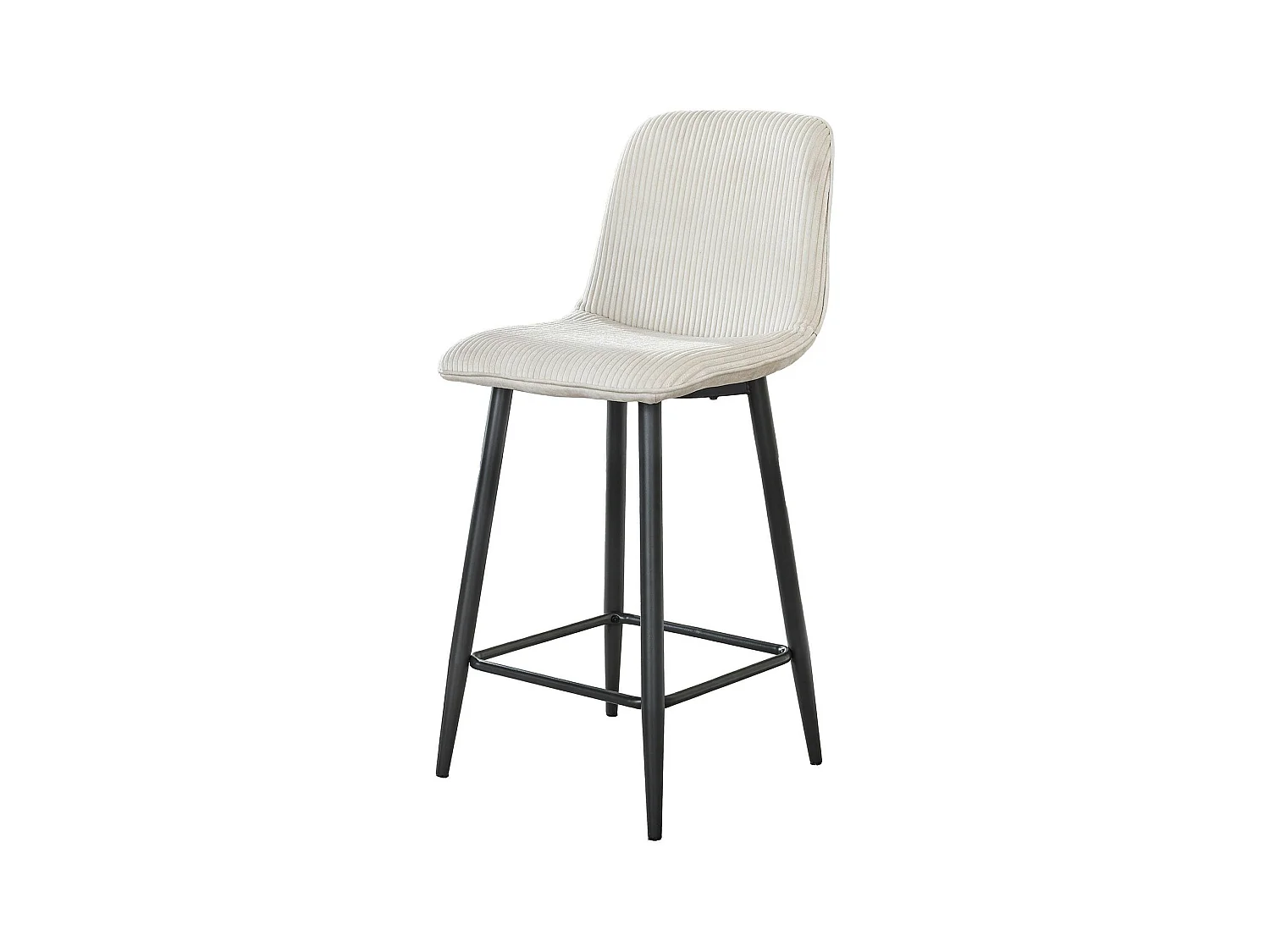 Chaise de bar en tissu côtelé crème (lot de 2) TAJ