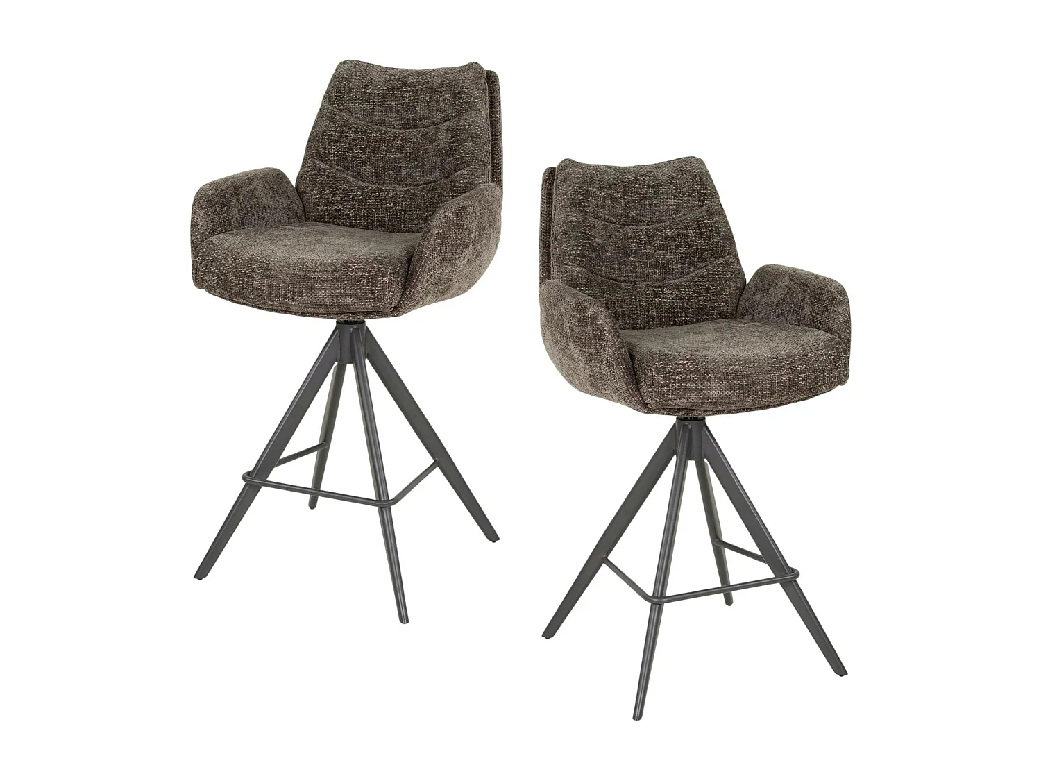 Tabouret de bar pivotant grand confort, finition taupe (lot de 2) TAJ