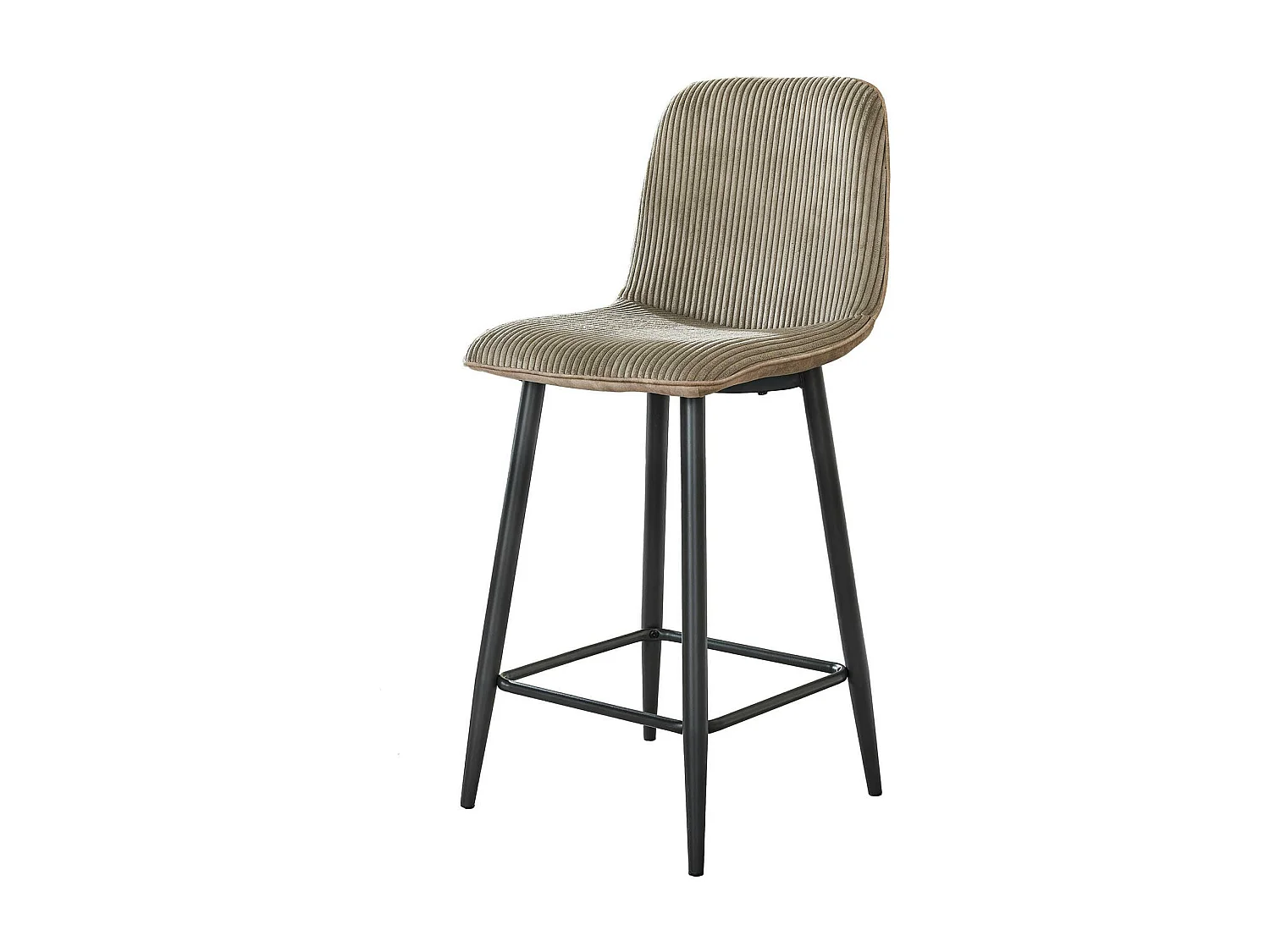 Chaise de bar beige sable en tissu côtelé (lot de 2) TAJ