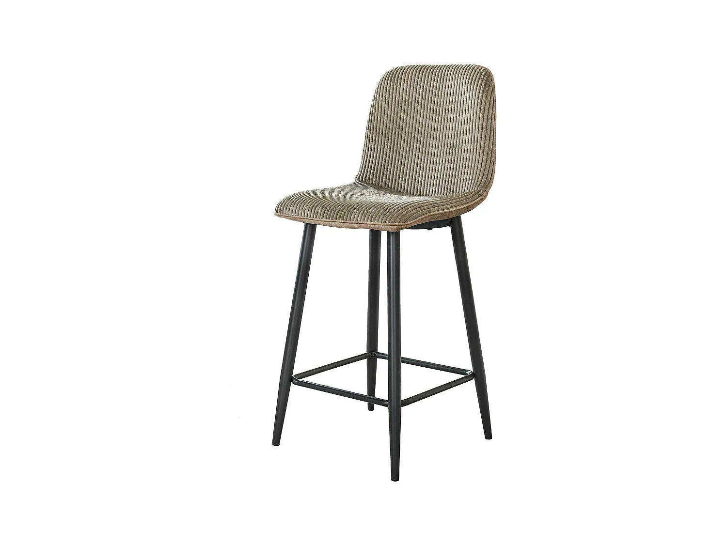 Chaise de bar beige sable en tissu côtelé (lot de 2) TAJ