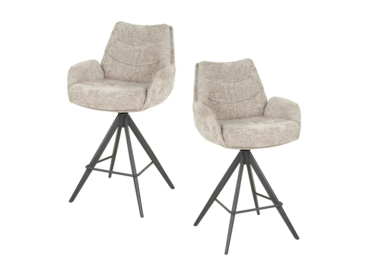 Tabouret de bar pivotant grand confort, finition beige (lot de 2) TAJ