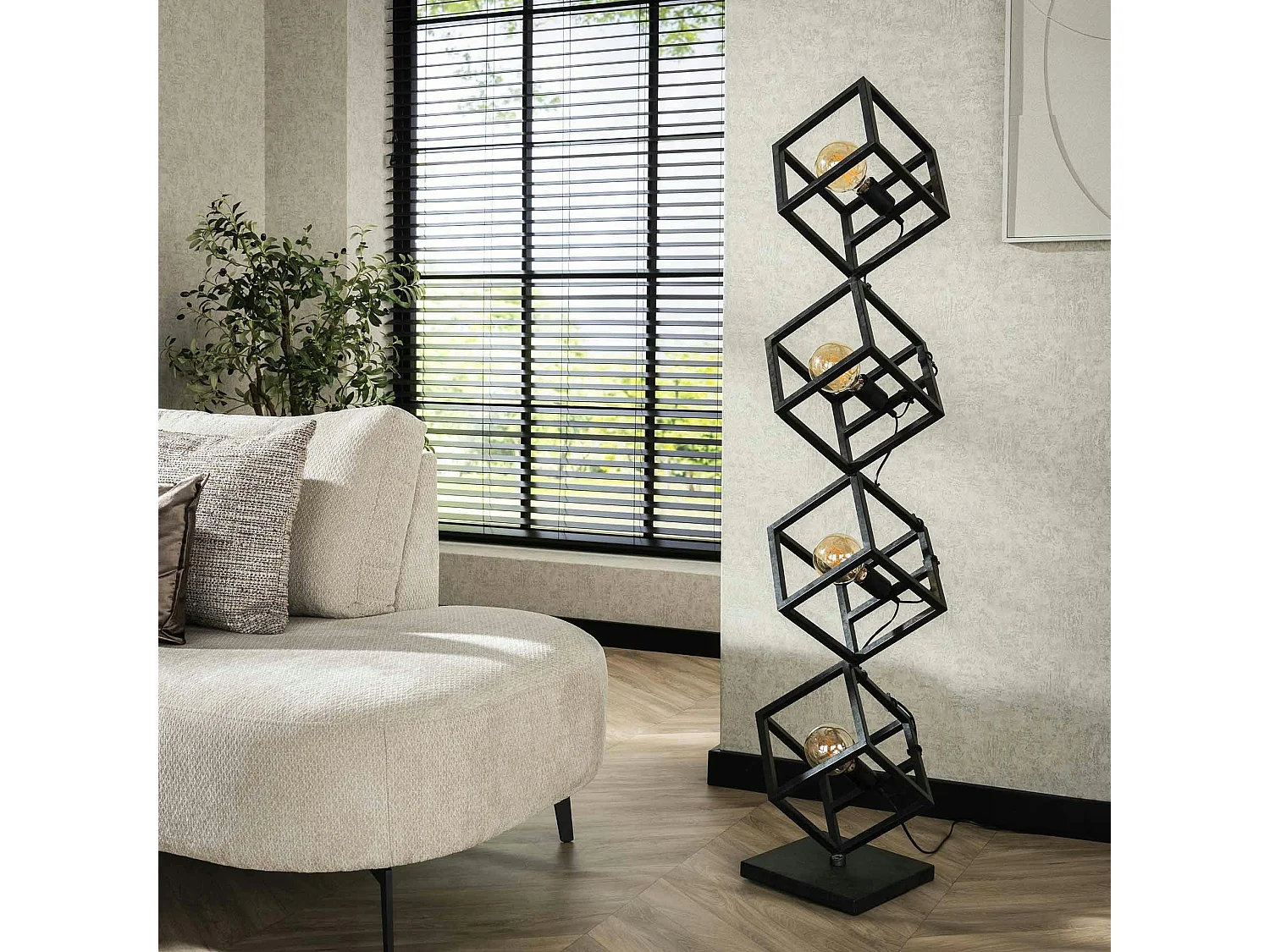Lampadaire design avec cubes en métal RALF