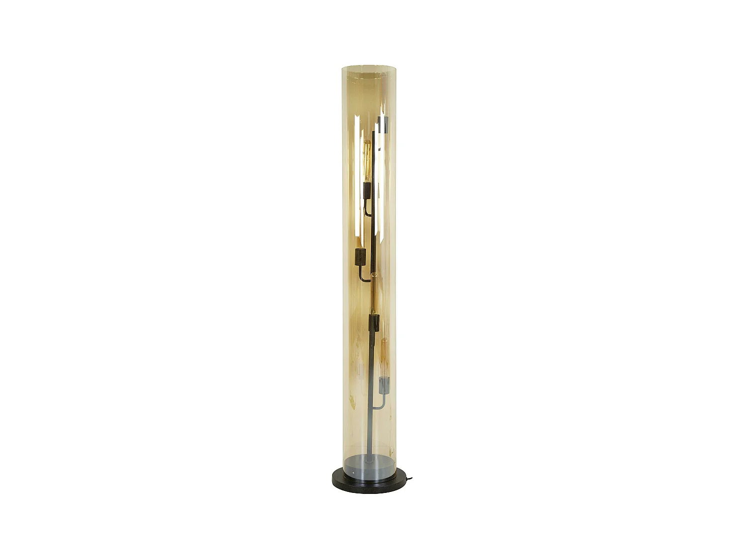 Lampadaire colonne en verre ambré 5 lampes RALF