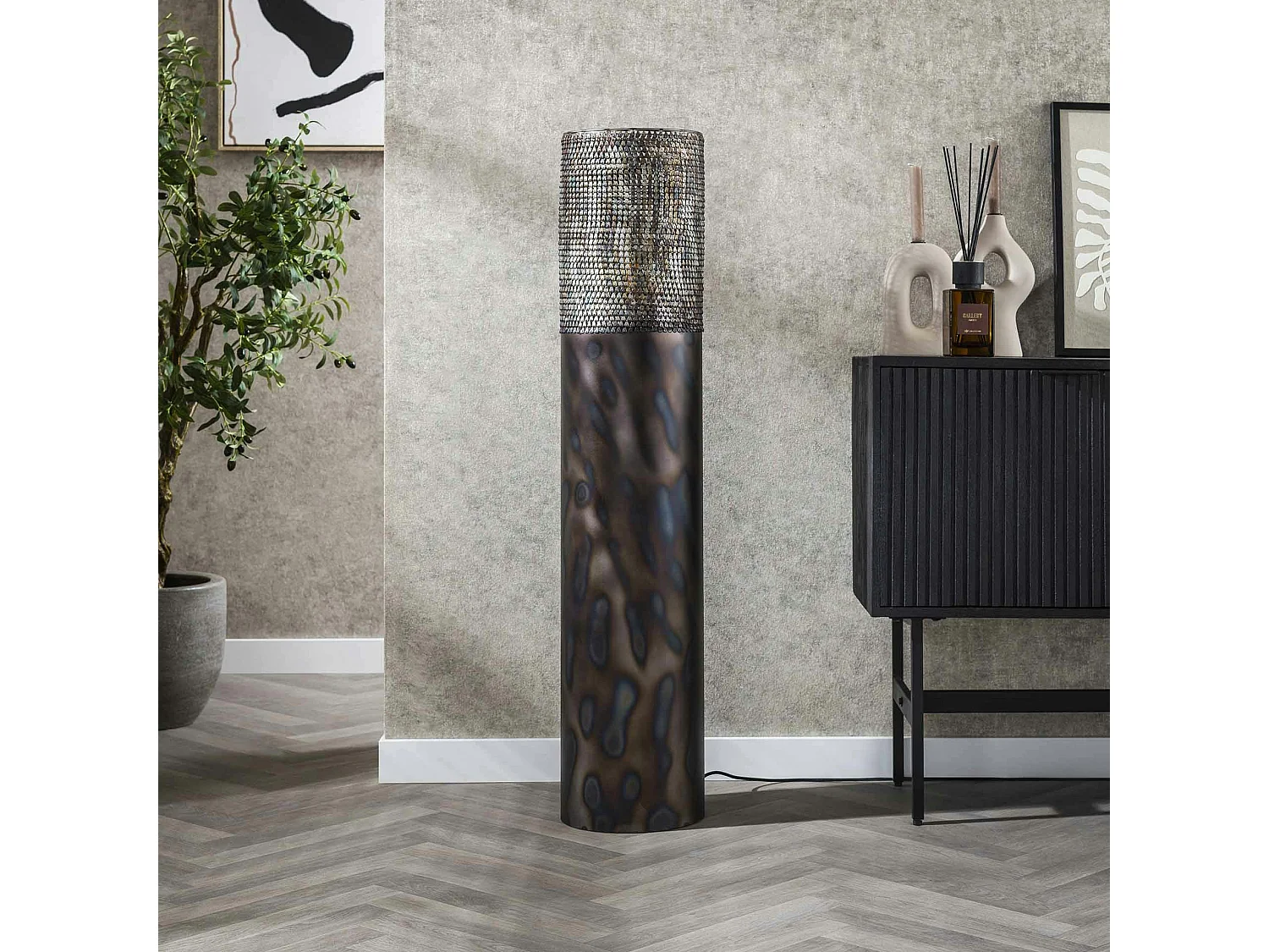 Lampadaire cylindrique ajouré 120 cm RALF