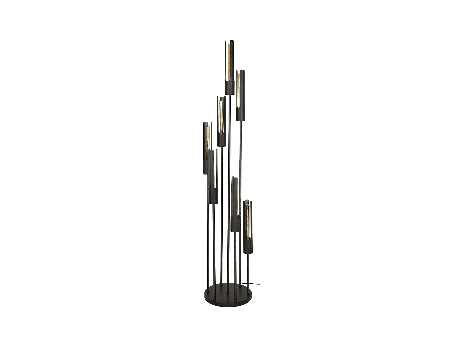 Lampadaire noir avec 7 abat-jour forme tube RALF