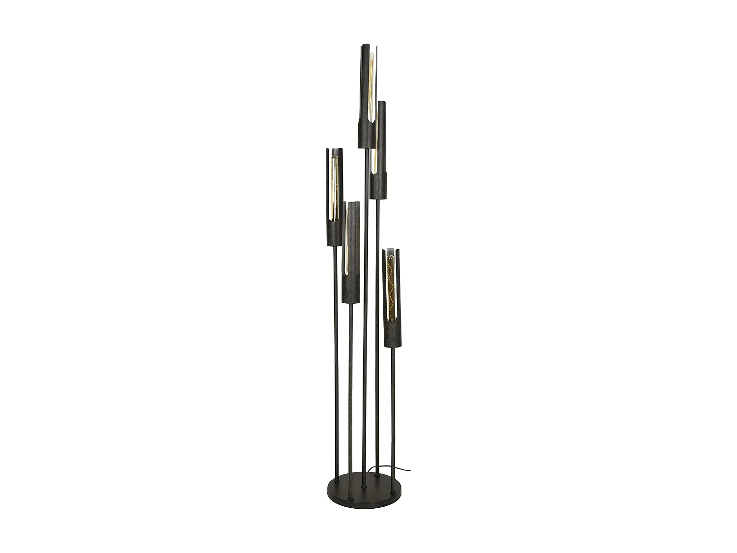Lampadaire noir avec 5 abat-jour forme tube RALF