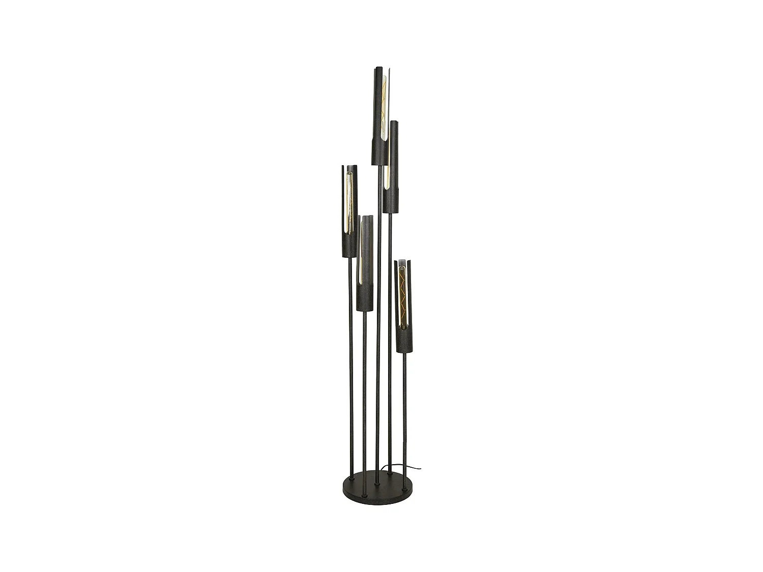 Lampadaire noir avec 5 abat-jour forme tube RALF