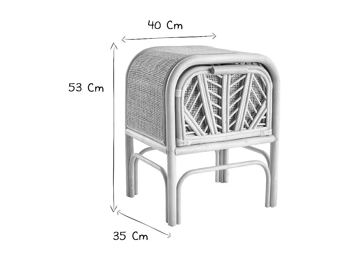 Table de chevet en rotin GALON