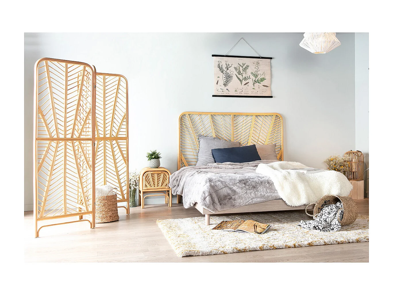 Comodino in rattan GALON