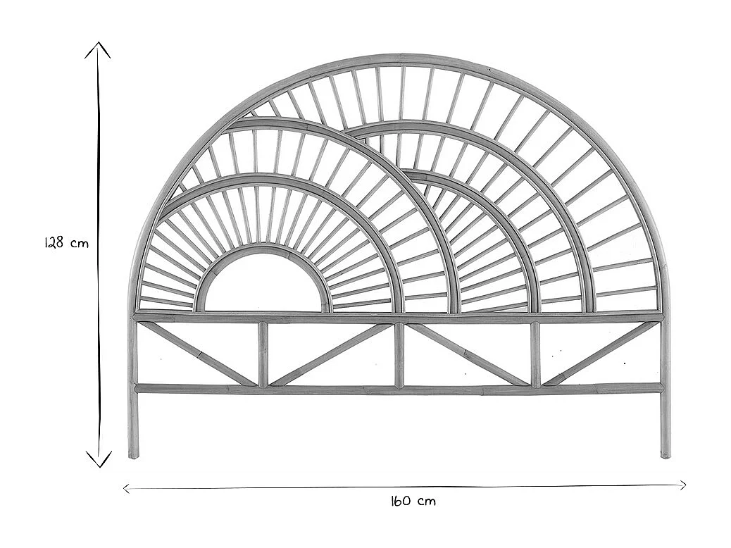 Tête de lit déco en rotin naturel L160 cm SUNNY
