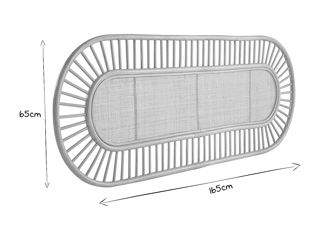 Tête de lit déco en rotin naturel et cannage L165 cm BOW