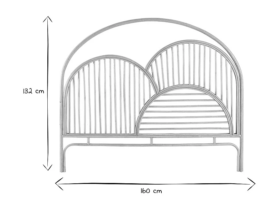 Cabecero de cama de ratán 160 cm PAHOLA