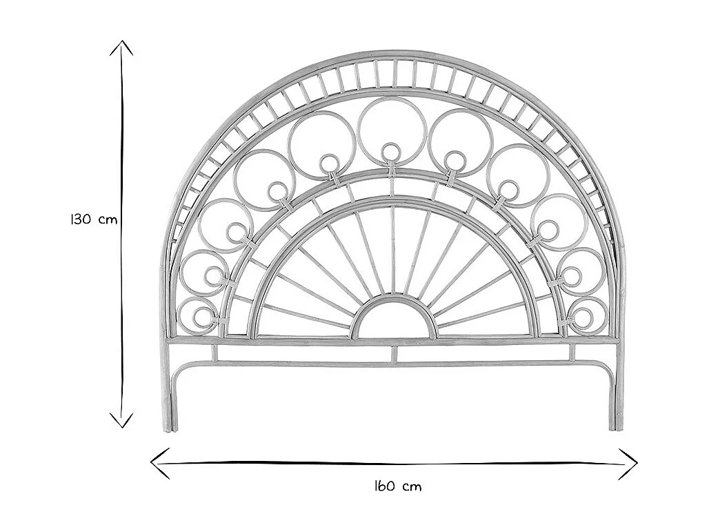 Testata letto in rattan a motivi L160 cm SORAYA