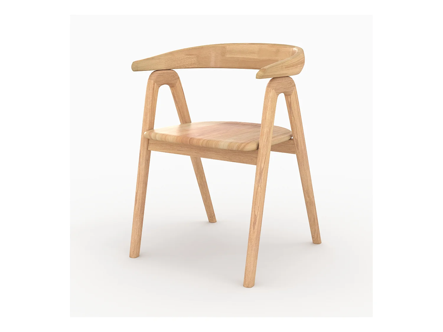 Chaise en bois d'hévéa clair - Hawa