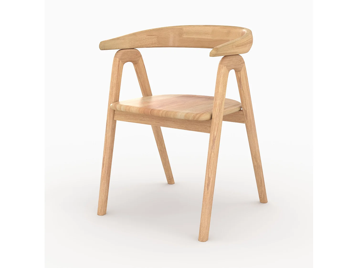 Chaise en bois d'hévéa clair - Hawa