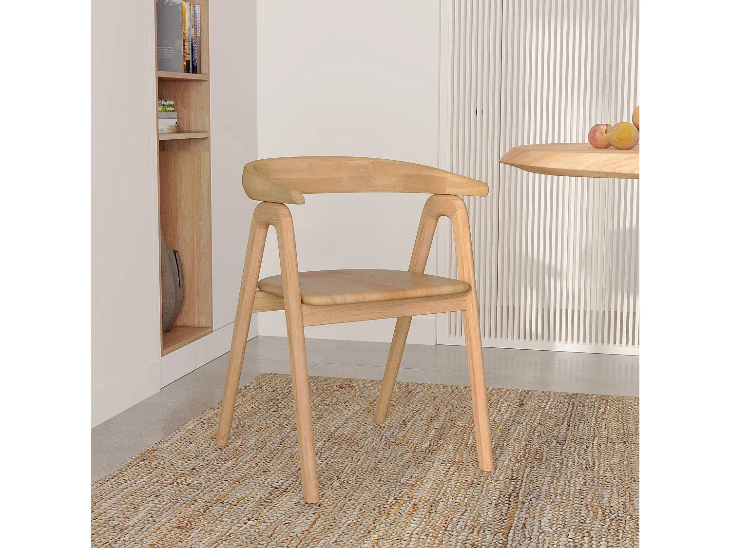 Chaise en bois d'hévéa clair - Hawa