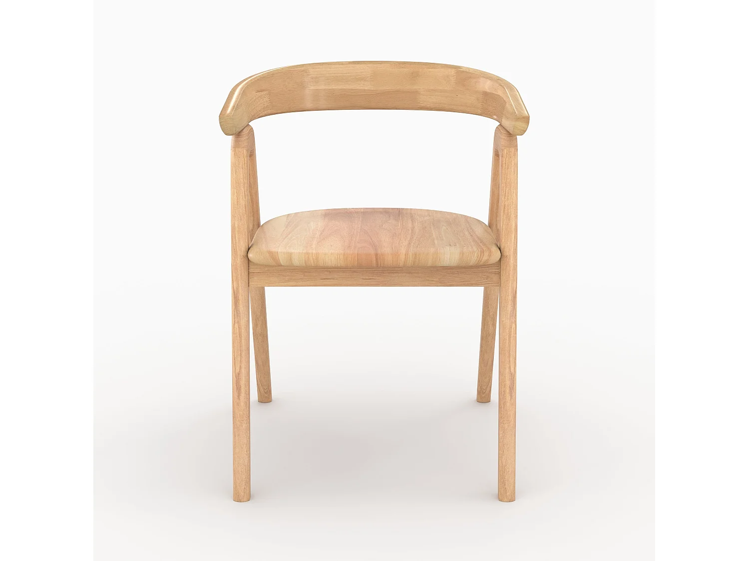 Sedia in legno di gomma chiara con braccioli - Hawa