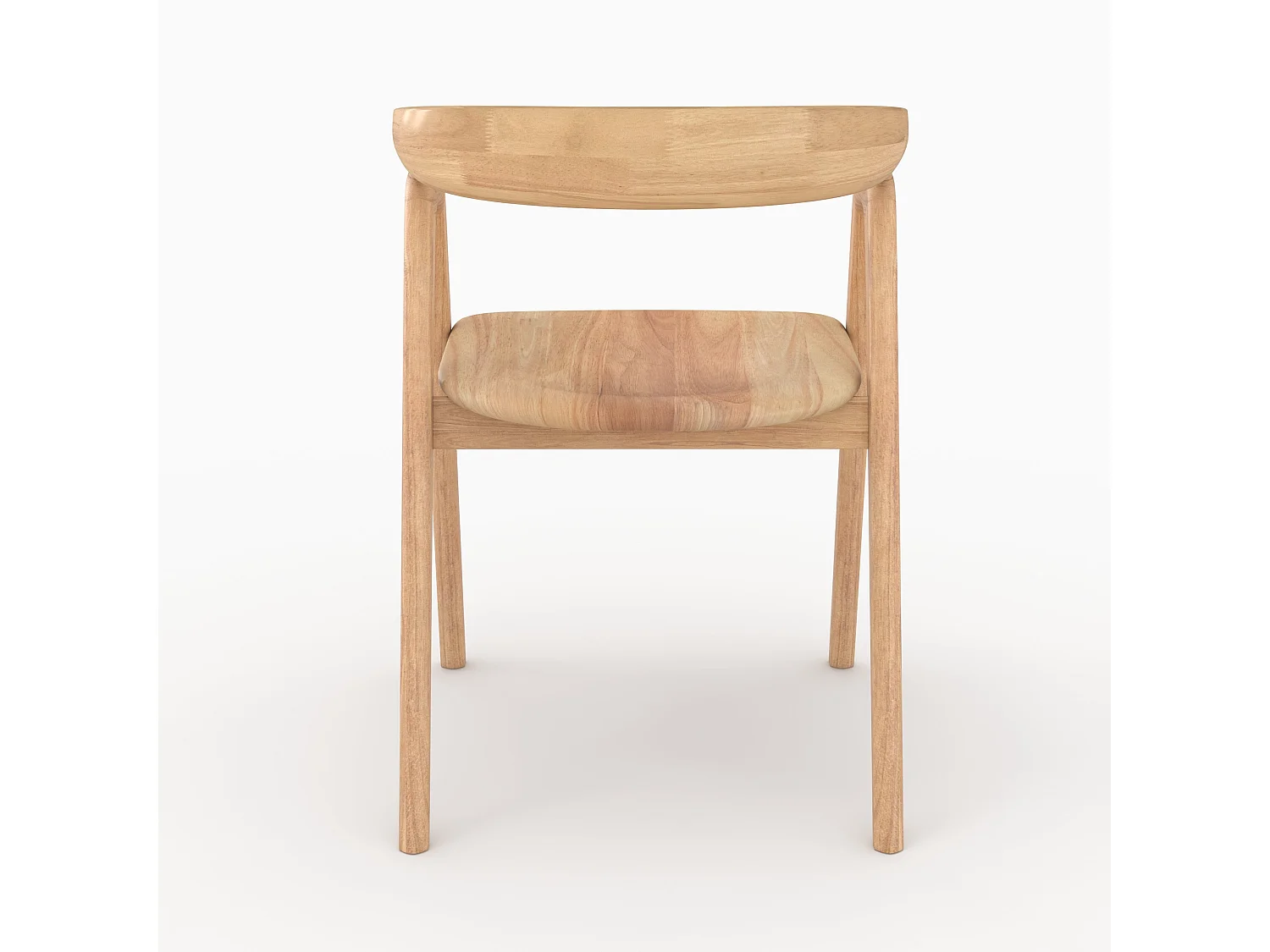Sedia in legno di gomma chiara con braccioli - Hawa