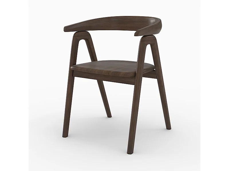 Silla de madera de hevea oscura - Hawa