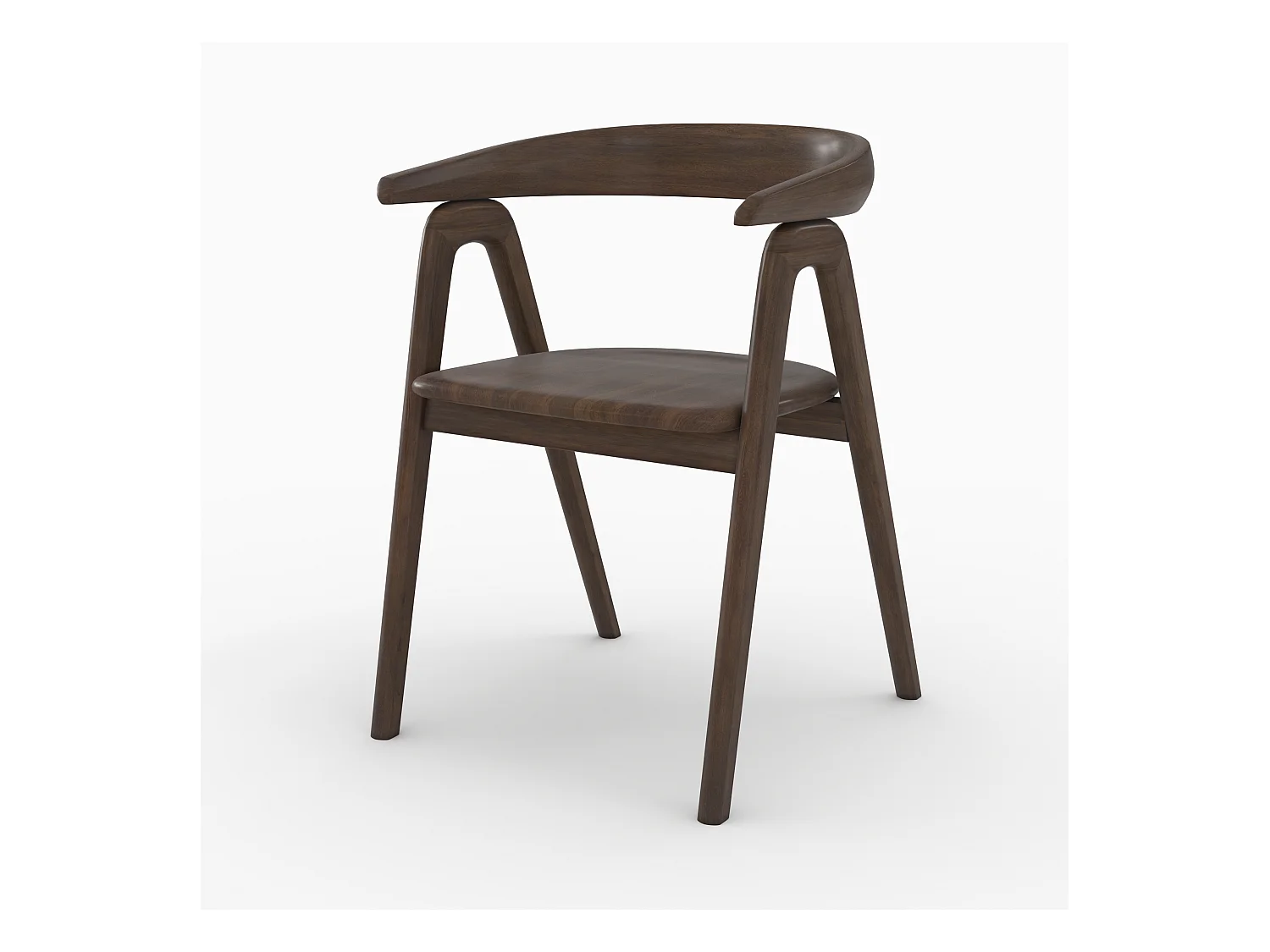 Chaise en bois d'hévéa foncé - Hawa