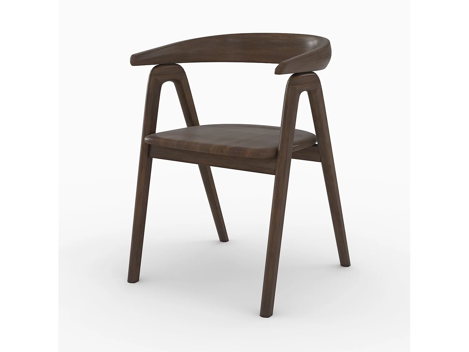 Chaise en bois d'hévéa foncé - Hawa