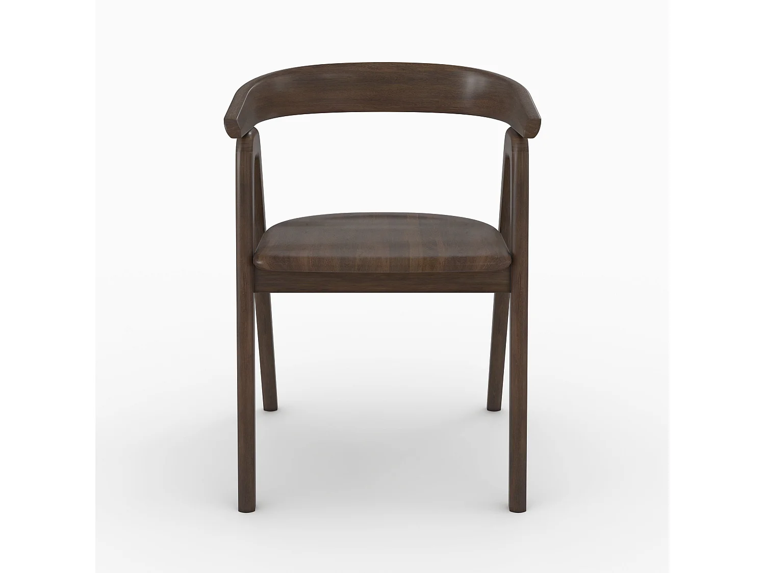 Sedia in legno di rubberwood scuro con braccioli - Hawa