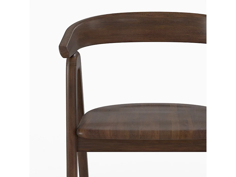 Sedia in legno di rubberwood scuro con braccioli - Hawa