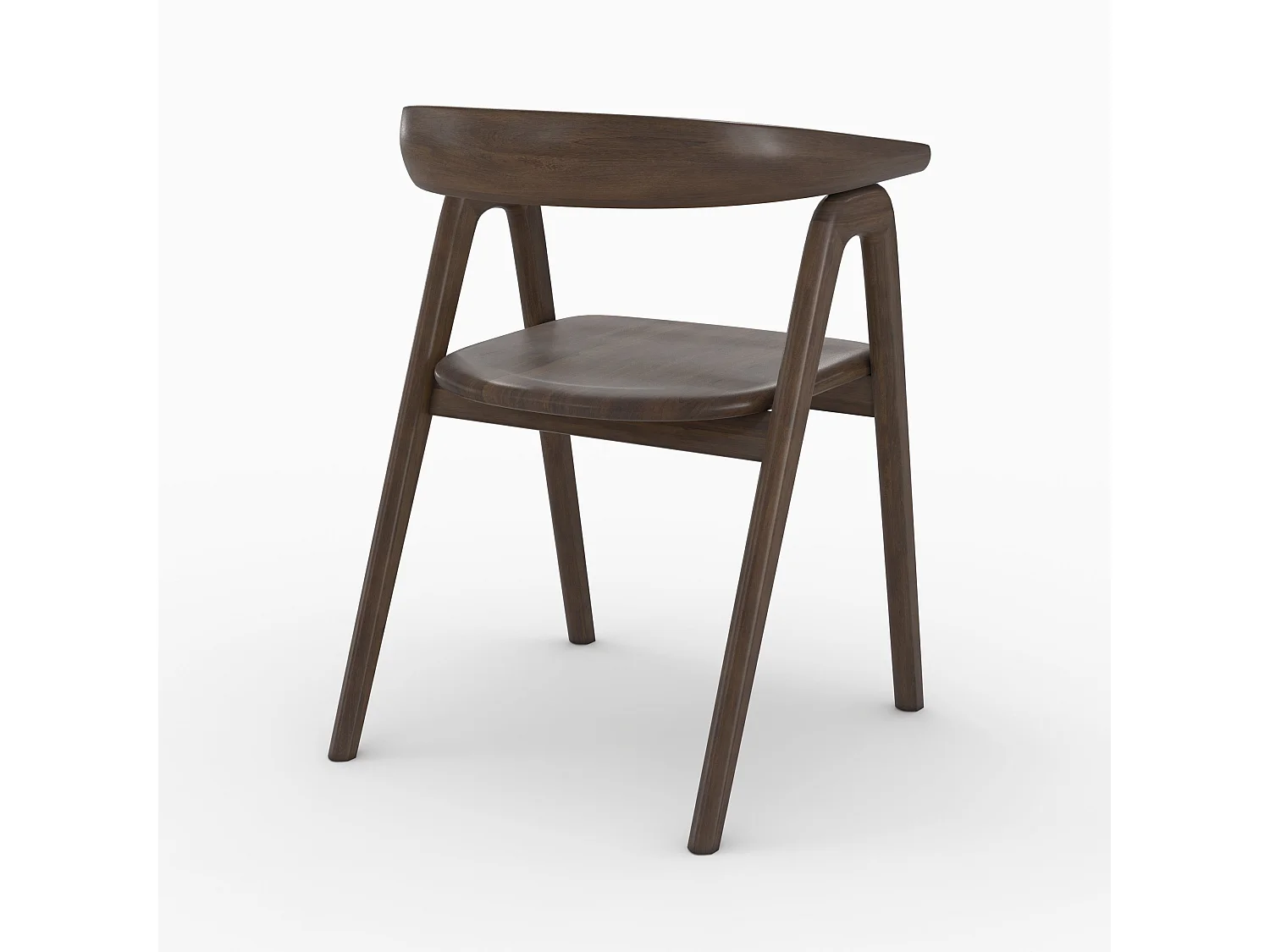 Sedia in legno di rubberwood scuro con braccioli - Hawa