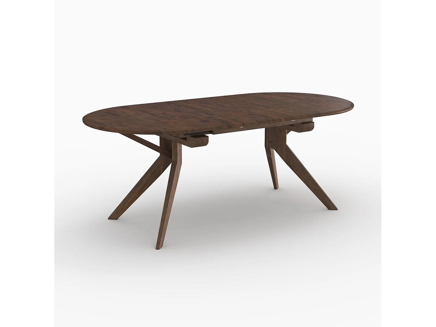 Table extensible en bois d'hévéa massif foncé 6 à 10 personnes - Oli