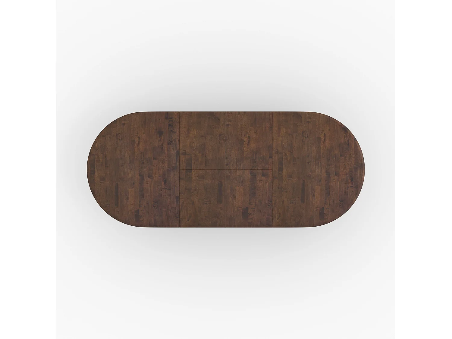 Table extensible en bois d'hévéa massif foncé 6 à 10 personnes - Oli