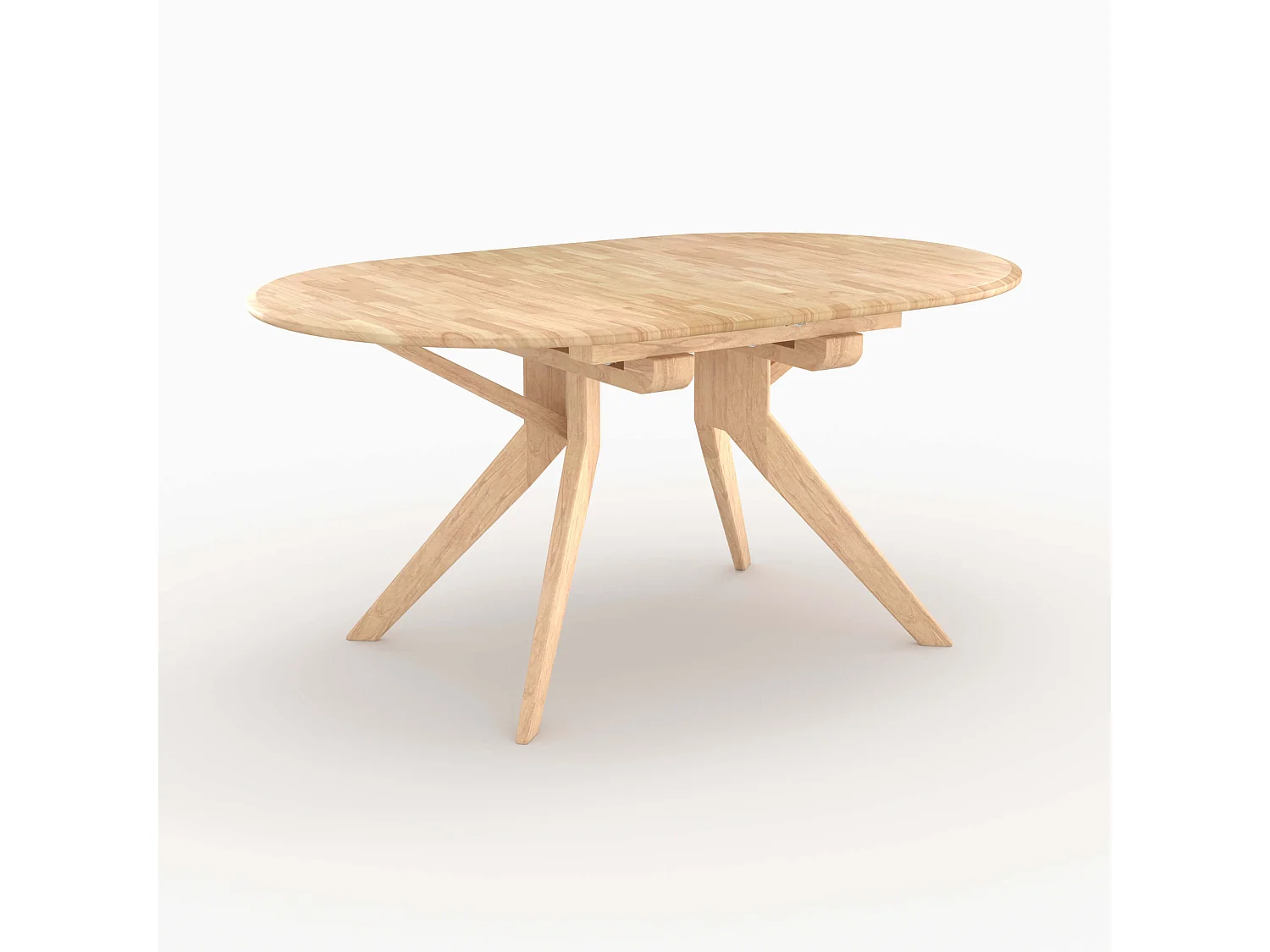 Mesa extensible de madera maciza de hevea clara 6 a 8 personas - Oli