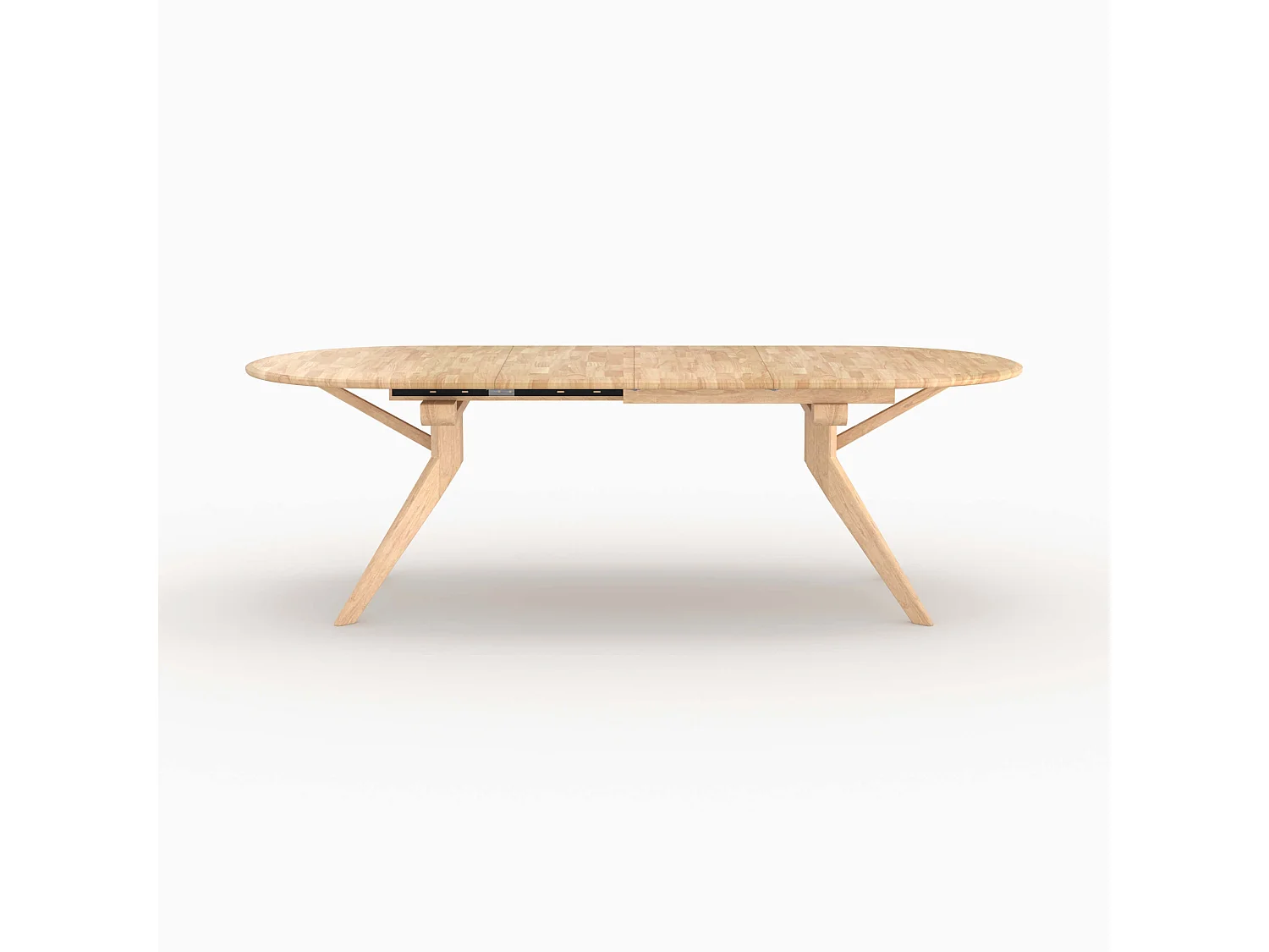 Mesa extensible de madera maciza de hevea clara 6 a 8 personas - Oli