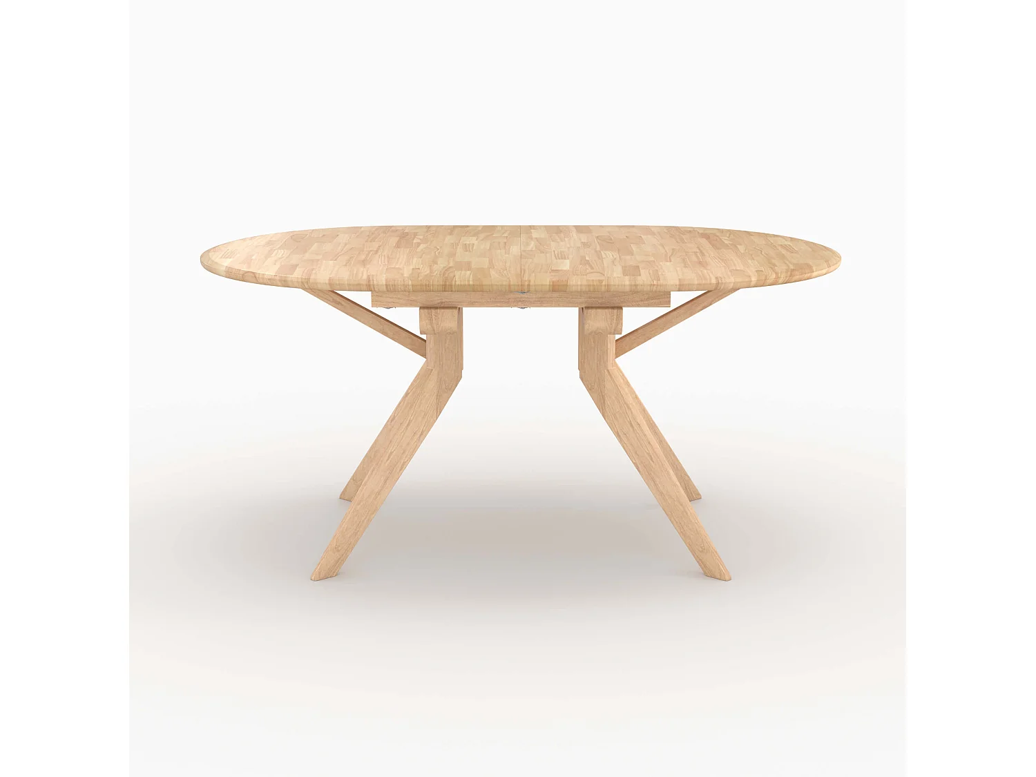 Mesa extensible de madera maciza de hevea clara 6 a 8 personas - Oli