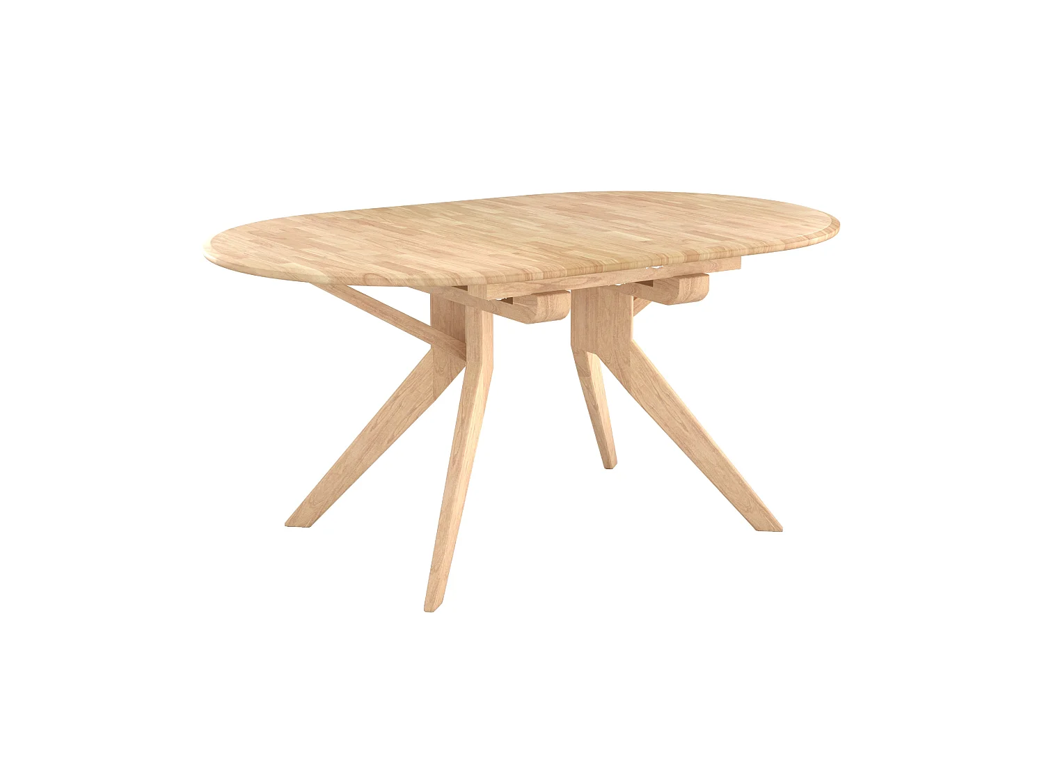 Mesa extensible de madera maciza de hevea clara 6 a 8 personas - Oli